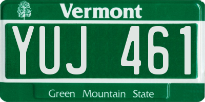 VT license plate YUJ461