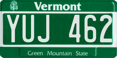 VT license plate YUJ462