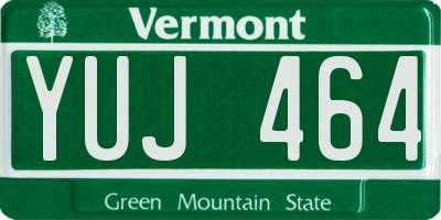 VT license plate YUJ464