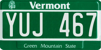 VT license plate YUJ467