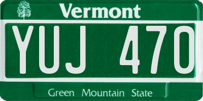 VT license plate YUJ470