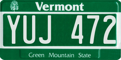 VT license plate YUJ472