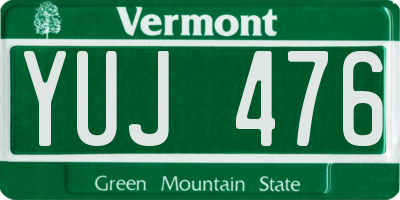 VT license plate YUJ476