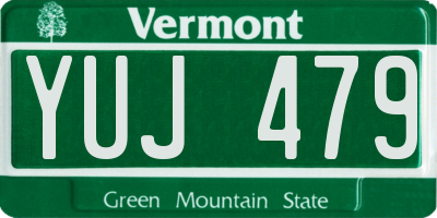 VT license plate YUJ479