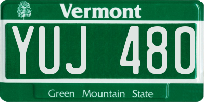 VT license plate YUJ480