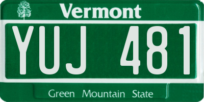VT license plate YUJ481
