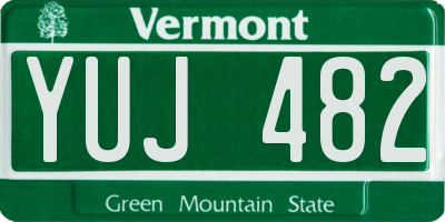 VT license plate YUJ482