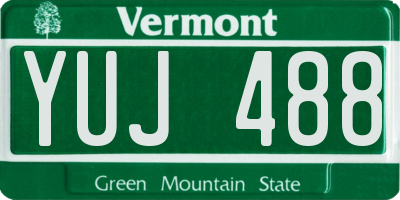 VT license plate YUJ488