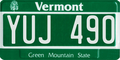 VT license plate YUJ490