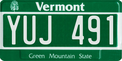VT license plate YUJ491