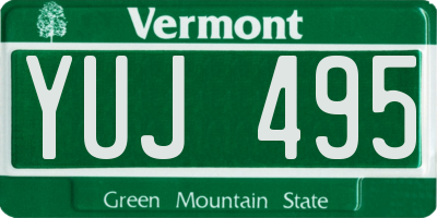 VT license plate YUJ495