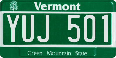 VT license plate YUJ501