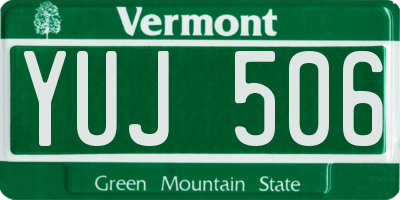VT license plate YUJ506