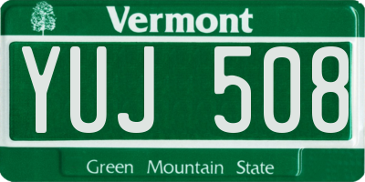 VT license plate YUJ508