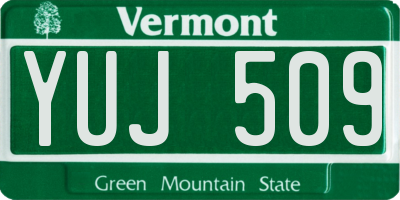 VT license plate YUJ509