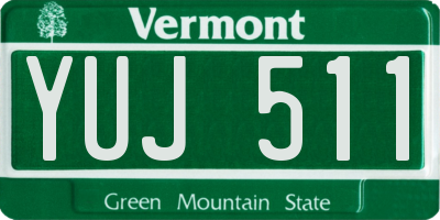 VT license plate YUJ511