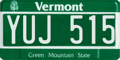 VT license plate YUJ515
