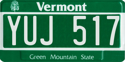 VT license plate YUJ517