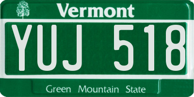 VT license plate YUJ518