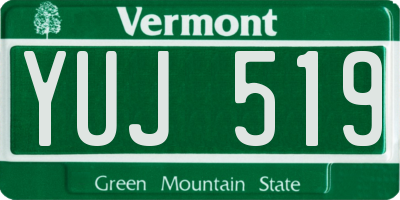 VT license plate YUJ519