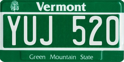 VT license plate YUJ520