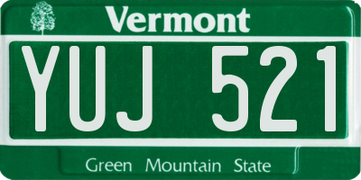 VT license plate YUJ521