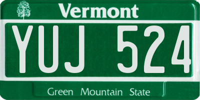 VT license plate YUJ524