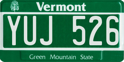 VT license plate YUJ526