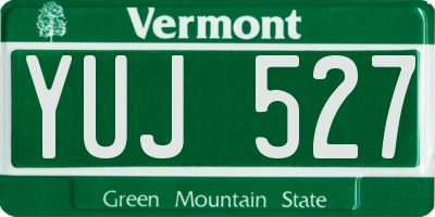VT license plate YUJ527