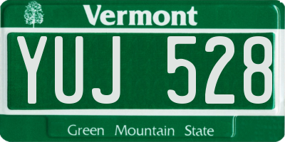 VT license plate YUJ528