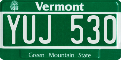VT license plate YUJ530