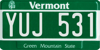 VT license plate YUJ531
