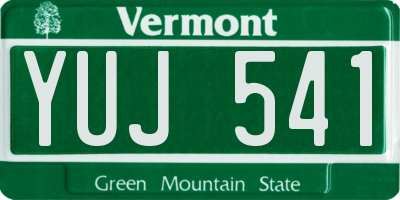 VT license plate YUJ541