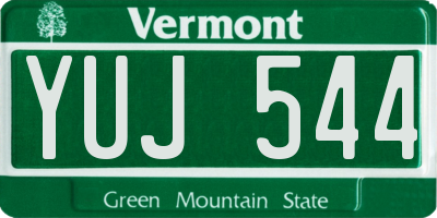VT license plate YUJ544