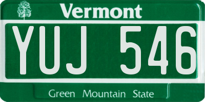 VT license plate YUJ546