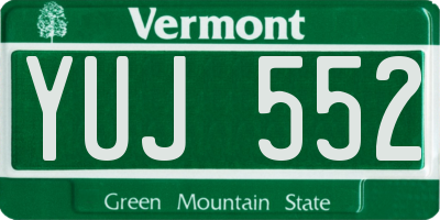 VT license plate YUJ552