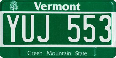 VT license plate YUJ553