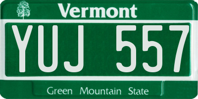 VT license plate YUJ557