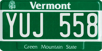 VT license plate YUJ558