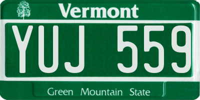 VT license plate YUJ559