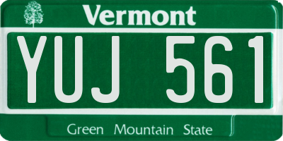 VT license plate YUJ561