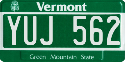 VT license plate YUJ562