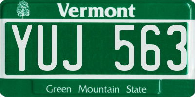 VT license plate YUJ563