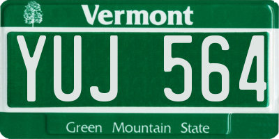 VT license plate YUJ564