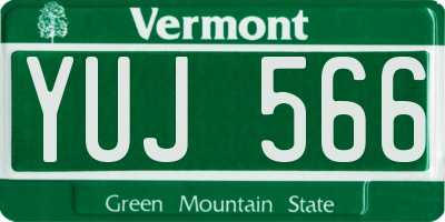 VT license plate YUJ566