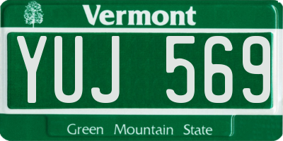 VT license plate YUJ569