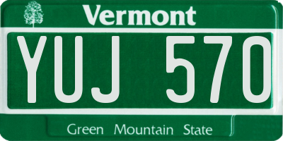 VT license plate YUJ570