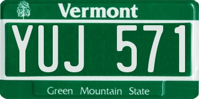 VT license plate YUJ571