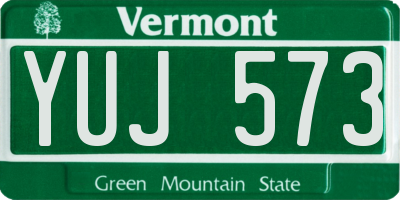 VT license plate YUJ573