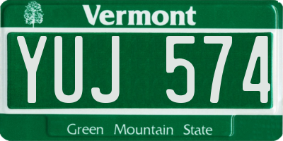 VT license plate YUJ574
